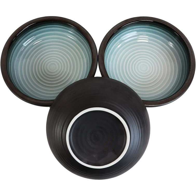 Latitude Run® Porcelain Serveware Drinkware Artistic Ocean Zen Aquamarine Black Gradient